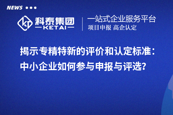 揭示專精特新的評價和認定標準：中小企業如何參與申報與評選？