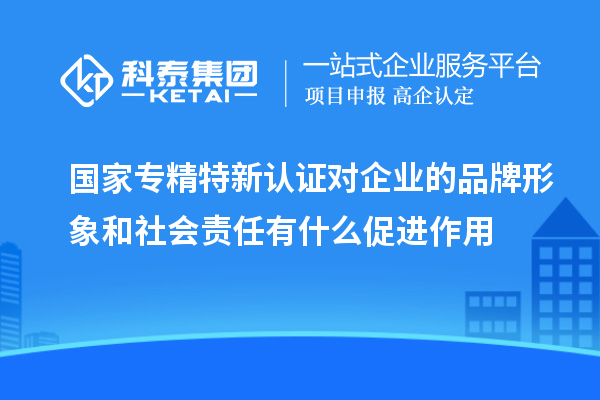 國家專精特新認證對企業的品牌形象和社會責任有什么促進作用