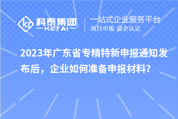 2023年廣東省專精特新申報通知發布后，企業如何準備申報材料？