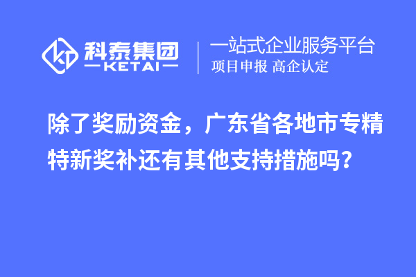 除了獎勵資金，廣東省各地市專精特新獎補還有其他支持措施嗎？