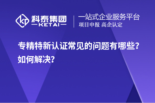 專精特新認證常見的問題有哪些？如何解決？