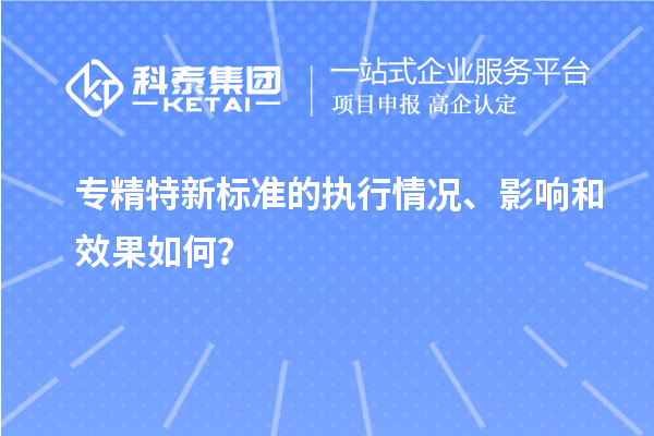 專精特新標準的執行情況、影響和效果如何？