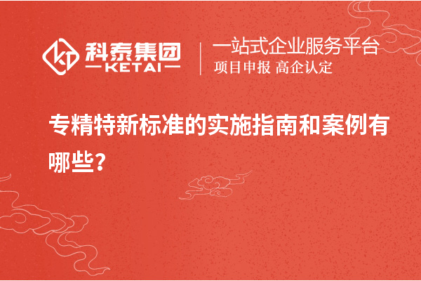 專精特新標準的實施指南和案例有哪些？