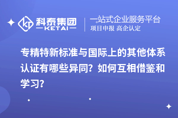 專精特新標準與國際上的其他體系認證有哪些異同？如何互相借鑒和學習？