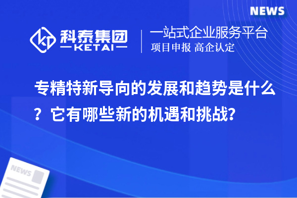 專精特新導向的發展和趨勢是什么？它有哪些新的機遇和挑戰？