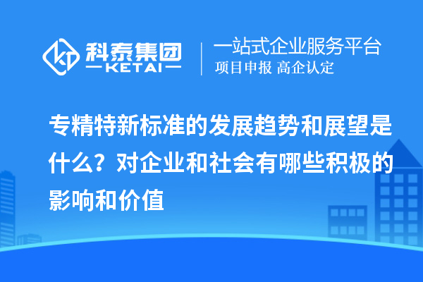 專精特新標準的發展趨勢和展望是什么？對企業和社會有哪些積極的影響和價值