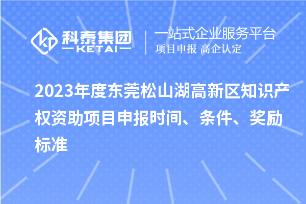 2023年度東莞松山湖高新區知識產權資助項目申報時間、條件、獎勵標準