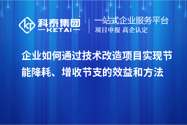 企業如何通過技術改造項目實現節能降耗、增收節支的效益和方法