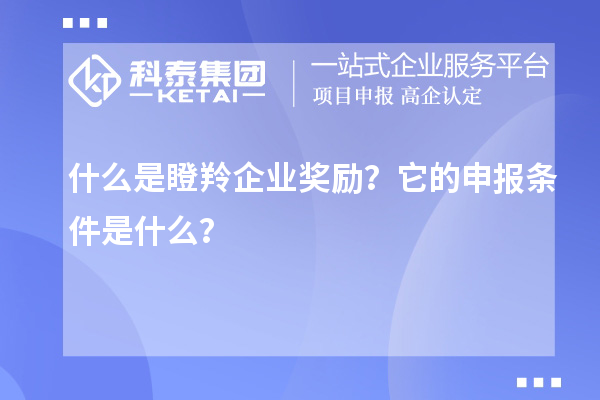 什么是瞪羚企業獎勵？它的申報條件是什么？