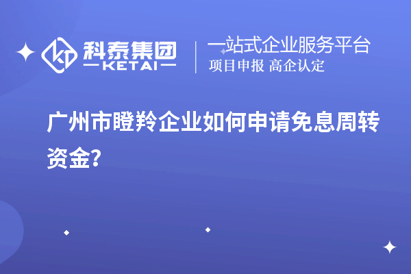 廣州市瞪羚企業如何申請免息周轉資金？