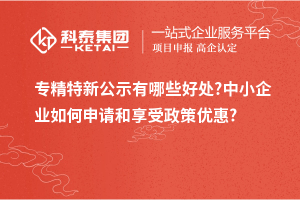 專精特新公示有哪些好處?中小企業如何申請和享受政策優惠?