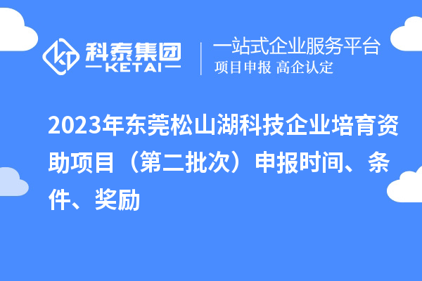 2023年東莞松山湖科技企業培育資助項目（第二批次）申報時間、條件、獎勵
