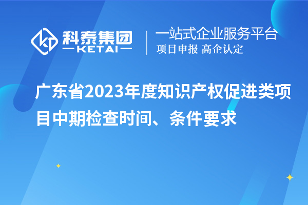 廣東省2023年度知識產權促進類項目中期檢查時間、條件要求