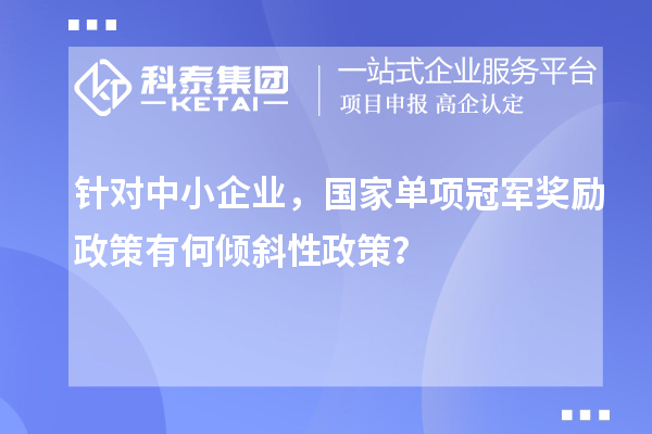 針對中小企業，國家單項冠軍獎勵政策有何傾斜性政策？