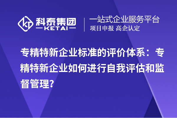 專精特新企業標準的評價體系：專精特新企業如何進行自我評估和監督管理？