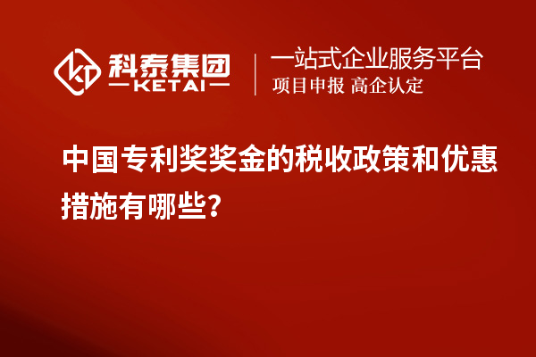 中國專利獎獎金的稅收政策和優惠措施有哪些？