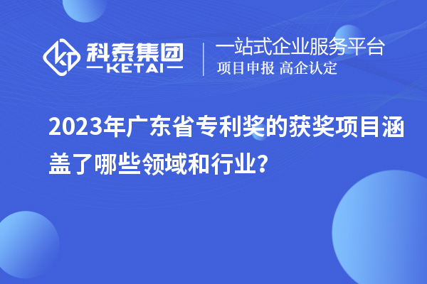2023年廣東省專利獎的獲獎項目涵蓋了哪些領域和行業？