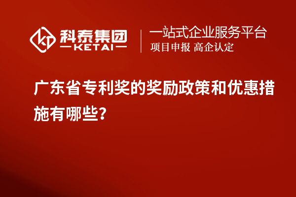 廣東省專利獎的獎勵政策和優惠措施有哪些？