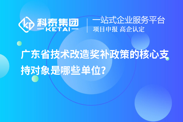 廣東省技術改造獎補政策的核心支持對象是哪些單位？