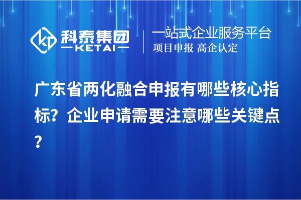 廣東省兩化融合申報有哪些核心指標？企業申請需要注意哪些關鍵點？