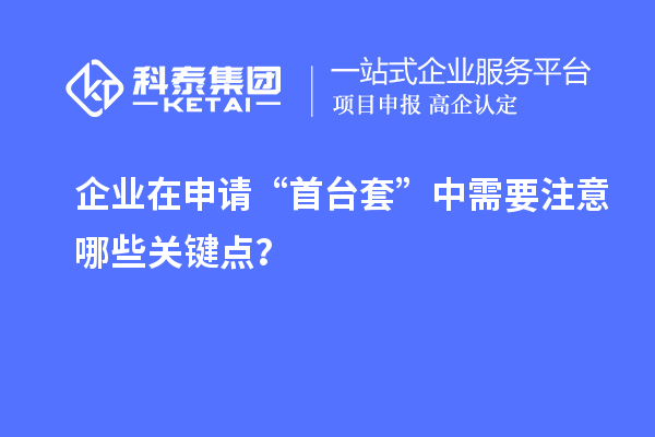 企業在申請“首臺套”中需要注意哪些關鍵點？