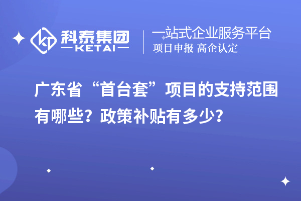 廣東省“首臺套”項目的支持范圍有哪些？政策補貼有多少？