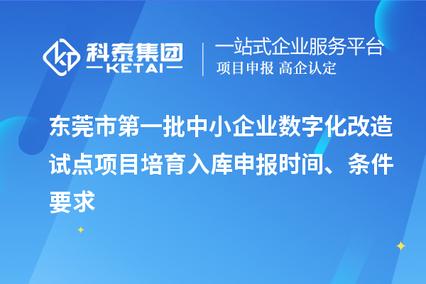 東莞市第一批中小企業數字化改造試點項目培育入庫申報時間、條件要求