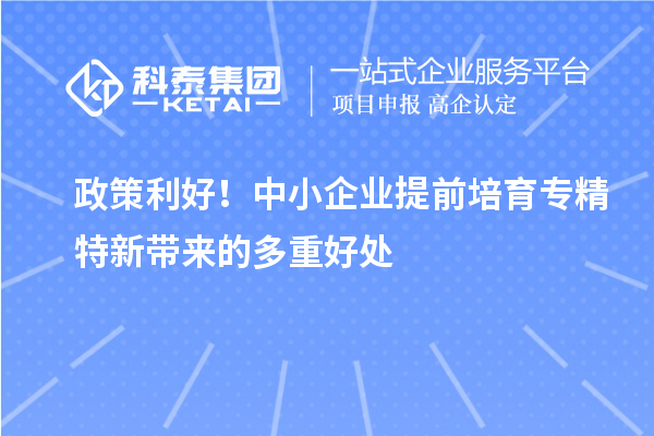 政策利好！中小企業提前培育專精特新帶來的多重好處