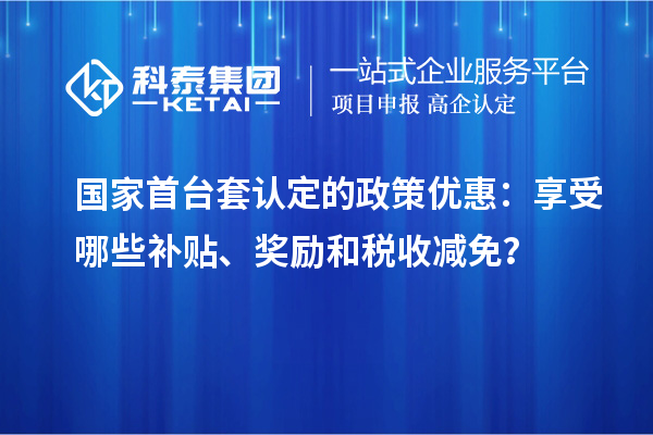國家首臺套認定的政策優惠：享受哪些補貼、獎勵和稅收減免？