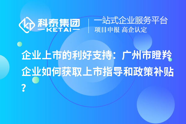 企業上市的利好支持：廣州市瞪羚企業如何獲取上市指導和政策補貼？