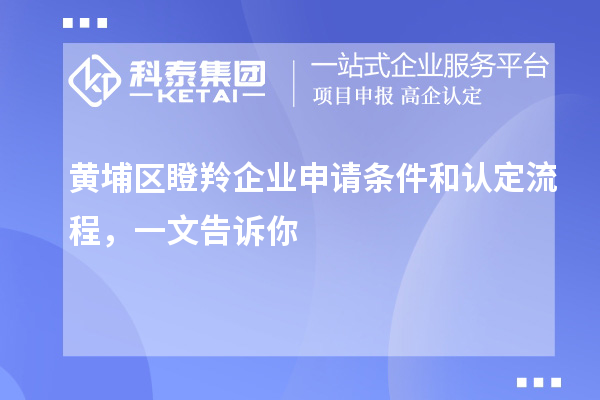 黃埔區瞪羚企業申請條件和認定流程，一文告訴你