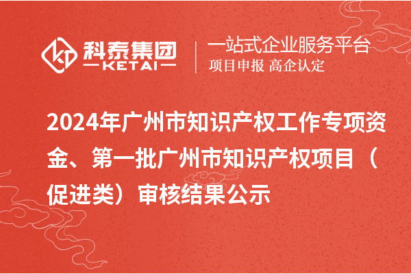 2024年廣州市知識產權工作專項資金、第一批廣州市知識產權項目（促進類）審核結果公示
