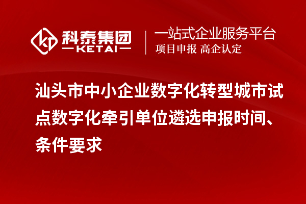 汕頭市中小企業數字化轉型城市試點數字化牽引單位遴選申報時間、條件要求