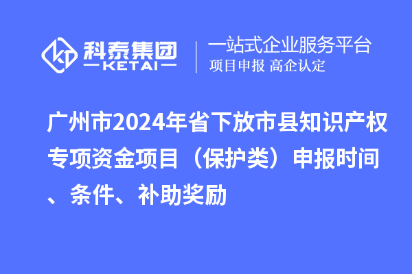 廣州市2024年省下放市縣知識產權專項資金項目（保護類）申報時間、條件、補助獎勵