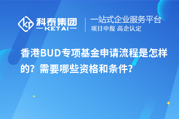 香港BUD專項基金申請流程是怎樣的？需要哪些資格和條件？
