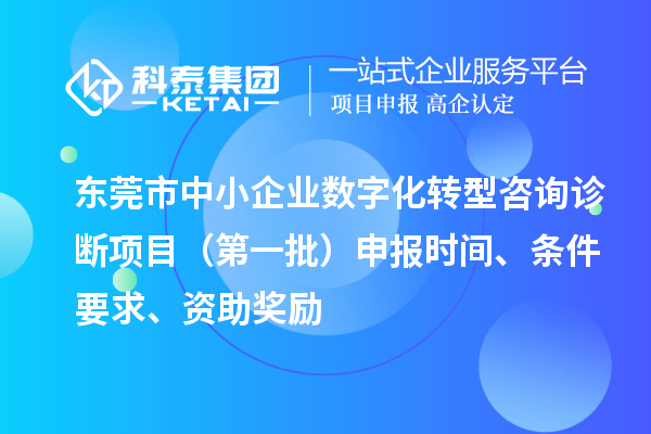 東莞市中小企業數字化轉型咨詢診斷項目（第一批）申報時間、條件要求、資助獎勵