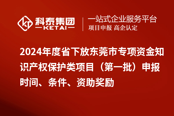 2024年度省下放東莞市專項資金知識產權保護類項目（第一批）申報時間、條件、資助獎勵