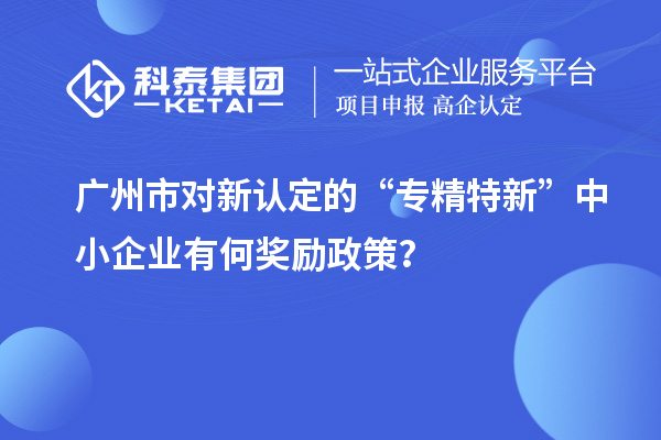 廣州市對新認定的“專精特新”中小企業有何獎勵政策？