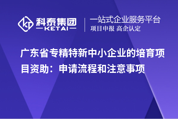 廣東省<a href=http://www.zh-tour.cn/fuwu/zhuanjingtexin.html target=_blank class=infotextkey>專精特新中小企業</a>的培育項目資助：申請流程和注意事項