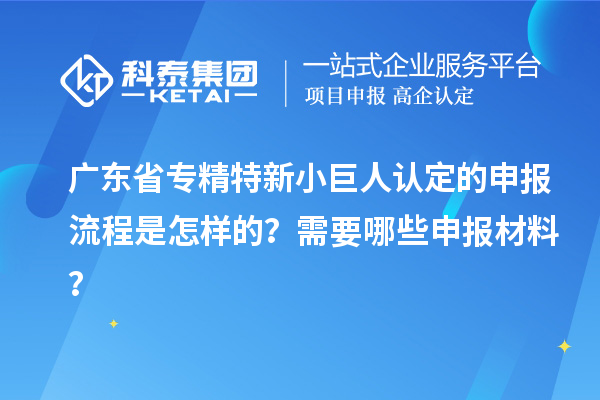 廣東省專精特新小巨人認定的申報流程是怎樣的？需要哪些申報材料？