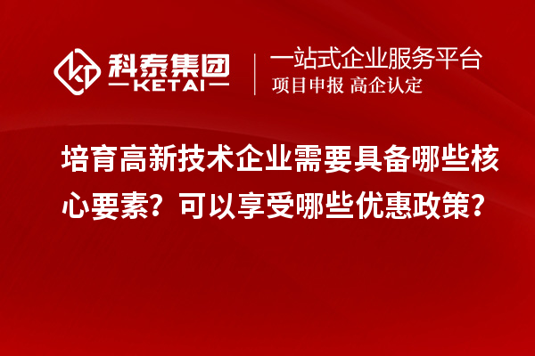 培育高新技術企業需要具備哪些核心要素？可以享受哪些優惠政策？