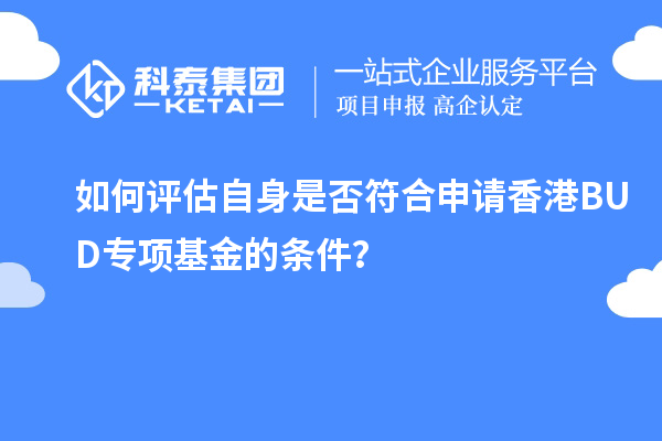 如何評估自身是否符合申請香港BUD專項基金的條件？