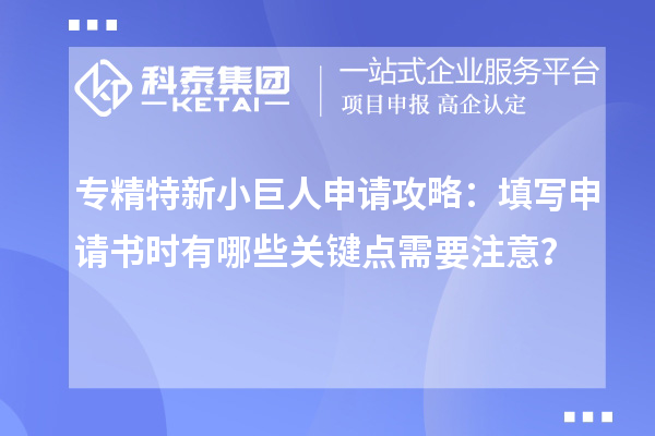 專精特新小巨人申請攻略：填寫申請書時有哪些關鍵點需要注意？