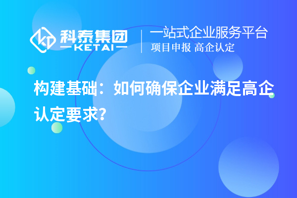 構建基礎：如何確保企業滿足高企認定要求？