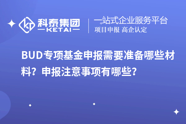 BUD專項基金申報需要準備哪些材料？申報注意事項有哪些？