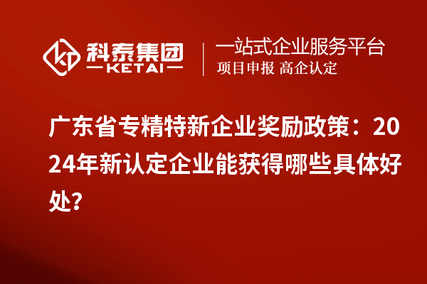 廣東省專精特新企業獎勵政策：2024年新認定企業能獲得哪些具體好處？