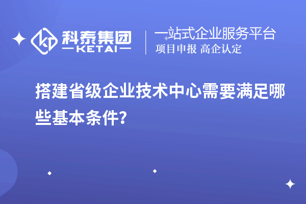 搭建省級企業技術中心需要滿足哪些基本條件？