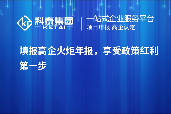 填報高企火炬年報，享受政策紅利第一步