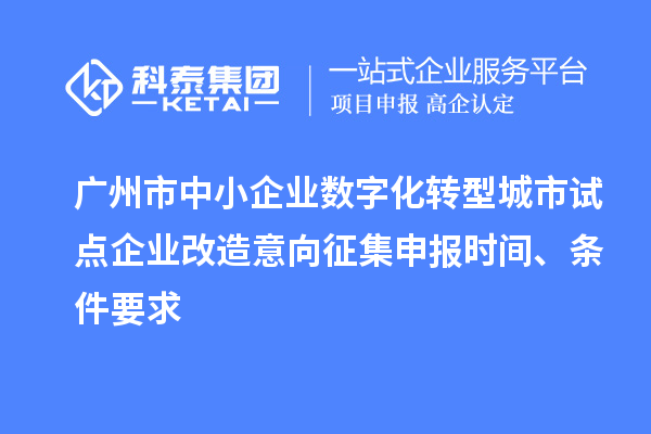 廣州市中小企業數字化轉型城市試點企業改造意向征集申報時間、條件要求