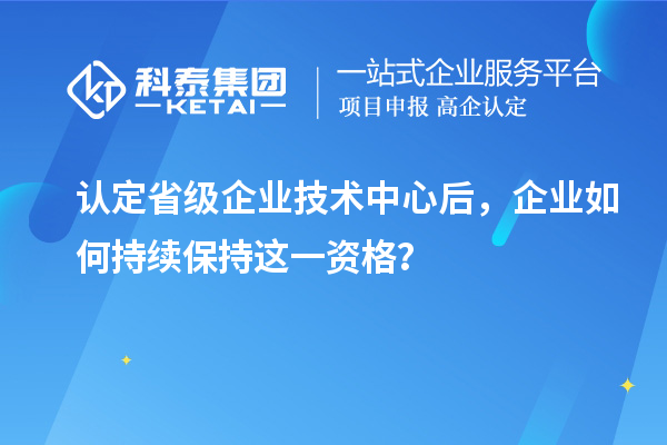 認定省級企業技術中心后，企業如何持續保持這一資格？